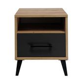 Nočný stolík KAMA, imitácia dreva/čierna