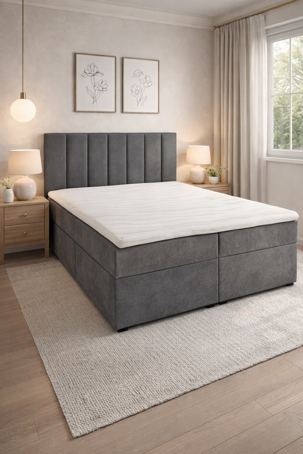 Boxspring Bed GERRA Beige