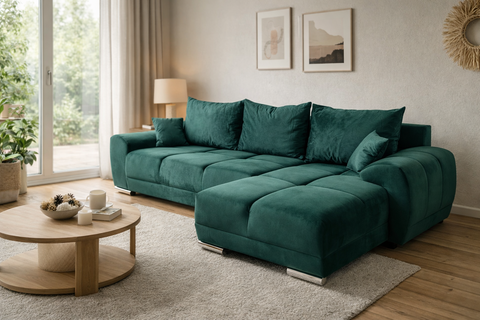 Sofa Bed, Corner Sofa Rotterdam Green