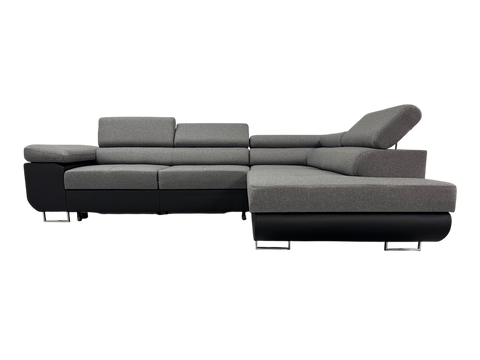 Hoekbank Savannah Grijs en zwart