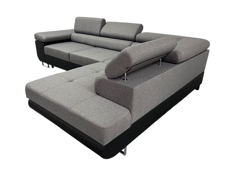 Hoekbank Savannah Grijs en zwart