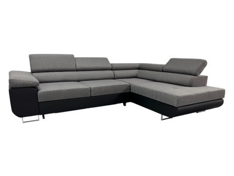 Hoekbank Savannah Grijs en zwart