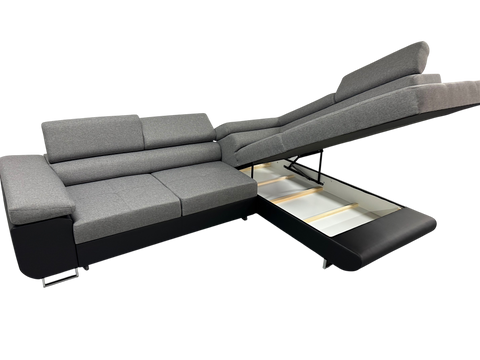 Hoekbank Savannah Grijs en zwart